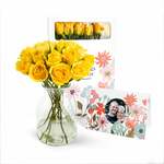 Brievenbusbloemen met persoonlijke kaart - Gele rozen