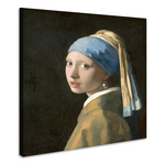 Schilderij -Johannes Vermeer - Het meisje met de parel 3 maten, reproductie van het beroemde schilderij, 1 op 1 kopie
