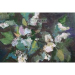 Schilderij - Voorjaarsbloemen, olieverf schilderij geprint op canvas, premium print, 3 maten , Multikleur