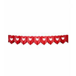 Rode papieren Valentijns slingers met hartjes van 6 meter - Feestslingers