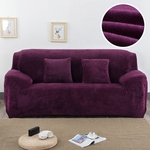Pluche stof sofa cover dikke zachte bank elastische sofa covers niet omvatten kussensloop specificatie: 1 seat 90-140cm (koffie)