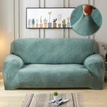 Pluche stof sofa cover dikke zachte bank elastische sofa covers niet omvatten kussensloop specificatie: 2 seat 145-185cm (cyaan-blauw)