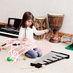 37-Toets Digitale Kinderpiano met Verstelbare Kruk & Microfoon Afneembaar Elektronisch Keyboard met Afneembare Muziekstandaard