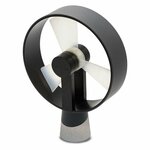Ventilator met Water - Aigi Bruno - Mistventilator voor Buiten - Statiefventilator - Staand - Rond - Mat Zwart - Kunststof