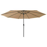 Tuinparasol met houten paal 200x300 cm taupe