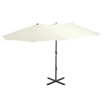Tuinparasol met houten paal 300 cm taupe