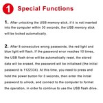 Encrypted USB Drive Secure USB Flash Drive 32GB / 64GB / 128GB / 256GB AES256-bit USB 3.0 Hardware Password Memory Stick Automatic Lock for Personal Protection Aluminum Alloy Shell with Encryption Keypad