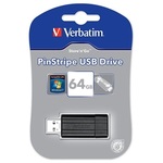 Verbatim PinStripe USB-stick - Zwart - 64GB