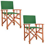 Regisseursstoel, set van 2, klapstoel, vouwstoel, groen, duurzaam, eucalyptushout, waterafstotend stof, klapstoel