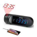 Wekkerradio Met Draadloze Oplader - Alarmklok met Bluetooth en FM Radio - Digitale Wekker (HCG012QI-BT)