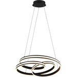 LED Hanglamp - Hangverlichting - Trion Harla - 42W - Warm Wit 3000K - Dimbaar - Rond - Mat Zwart - Aluminium