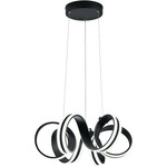 LED Hanglamp - Hangverlichting - Trion Trula - 29W - Warm Wit 3000K - Dimbaar - Rond - Mat Zwart - Aluminium