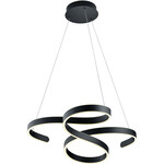 LED Hanglamp - Trion Tular - 22W - Warm Wit 3000K - Dimbaar - Rond - Mat Zwart - Aluminium