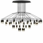 Masterlight 3-lichts hanglamp - zwart - Porto met Nicolette glazen 2711-05-05-100-3-234