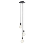 Masterlight 5-lichts hanglamp - zwart - Porto met Blossom clear glazen 2711-05-05-130-5-8