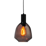 Masterlight 3-lichts vide hanglamp - zwart - Porto met Blossom clear glazen 2712-05-05-35-3-8