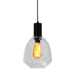 Masterlight 3-lichts hanglamp - zwart - Porto met Diamond smoke glazen 2711-05-05-100-3-5