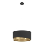 Masterlight 3-lichts vide hanglamp - zwart - Porto met Diamond smoke glazen 2712-05-05-35-3-5