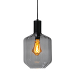 Masterlight 6-lichts hanglamp - zwart - Porto met Blossom clear glazen 2711-05-05-130-25-67