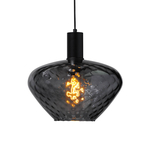Masterlight 5-lichts hanglamp - zwart - Porto met Jagger smoke glazen 2711-05-05-130-5-11