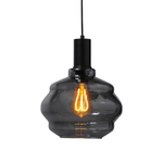 Masterlight 3-lichts vide hanglamp - zwart - Porto met Nicolette glazen 2712-05-05-35-3-234
