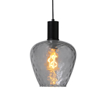 Masterlight 5-lichts hanglamp - zwart - Porto met Diamond smoke glazen 2711-05-05-130-5-5