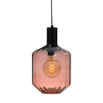 Masterlight 3-lichts vide hanglamp - zwart - Porto met Blossom smoke glazen 2712-05-05-35-3-7