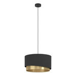 Masterlight 3-lichts hanglamp - zwart - Porto met Blossom smoke glazen 2711-05-05-100-3-7