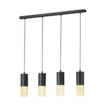 Masterlight 5-lichts vide hanglamp - zwart - Porto met verschillende glazen 2712-05-05-50-5-3194