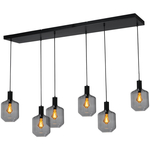 Masterlight 3-lichts hanglamp - zwart - Porto met Blossom clear glazen 2711-05-05-100-3-8
