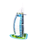 3 PCS 3D Puzzel Mini World Building Model Kinderen Assembleren intellectuele speelgoed (Burj Al Arab)