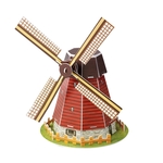 3 PCS 3D Puzzel Mini World Building Model Kinderen assembleren intellectuele speelgoed (Dutch Windmills)