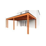 Douglas terrasoverkapping | Polycarbonaat | Helder | Geschaafd | 500 x 350 cm