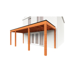 Aanbouwveranda OBLIQUE Schuin dak - 300 x 400 cm - Dakbeplanking