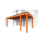 Aanbouwveranda OBLIQUE Schuin dak - 400 x 400 cm - Dakbeplanking