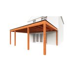 Aanbouwveranda OBLIQUE Schuin dak - 700 x 350 cm - Dakbeplanking