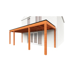 Aanbouwveranda OBLIQUE Schuin dak - 400 x 300 cm - Dakbeplanking