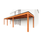 Aanbouwveranda OBLIQUE Schuin dak - 500 x 300 cm - Dakbeplanking