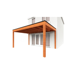 Aanbouwveranda OBLIQUE Schuin dak - 500 x 350 cm - Dakbeplanking