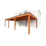 Aanbouwveranda OBLIQUE Schuin dak - 500 x 400 cm - Dakbeplanking