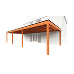Aanbouwveranda OBLIQUE Schuin dak - 700 x 400 cm - Dakbeplanking
