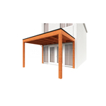 Aanbouwveranda OBLIQUE Schuin dak - 300 x 350 cm - Dakbeplanking