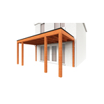 Aanbouwveranda OBLIQUE Schuin dak - 400 x 350 cm - Dakbeplanking