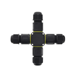 Kabelverbinder-T 3 polig IP68 waterdicht zwart 10-12mm kabel