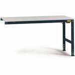 Manuflex LU6033.6011 ESD ESD-werktafel universele standaard aanschuiftafel met rubber schijf, bxdxh = 1250 x 800 x 760-870 mm Reseda groen (RAL 9010)