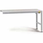 Manuflex LU6093.5021 ESD ESD-werktafel universele standaard aanschuiftafel met rubber schijf, bxdxh = 1750 x 1000 x 760-870 mm Waterblauw