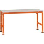 Manuflex LU6093.5021 ESD ESD-werktafel universele standaard aanschuiftafel met rubber schijf, bxdxh = 1750 x 1000 x 760-870 mm Waterblauw
