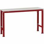 Manuflex AU6137.3003 Werk aanschuiftafel universele standaard met kunststof plaat, bxdxh = 2000 x 1200 x 760-870 mm Robijn-rood