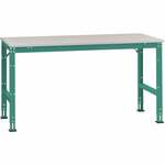 Manuflex LU6123.2001 ESD ESD-werktafel universele standaard aanschuiftafel met rubber schijf, bxdxh = 2000 x 1000 x 760-870 mm Rood-oranje (RAL 2001)