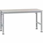 Manuflex LU6088.5012 ESD ESD-werktafel universele standaard aanschuiftafel met melamine schijf, bxdxh = 1750 x 800 x 763-873 mm Lichtblauw (RAL 5012)